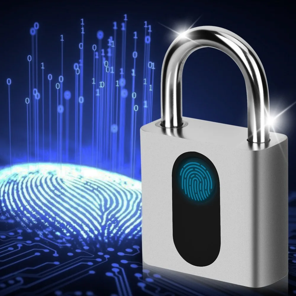 Fipilock, умный замок с отпечатком пальца, без ключа, USB, перезаряжаемый, дверной Чехол для багажа, сумка с замком, защита от кражи, замок с отпечатком пальца
