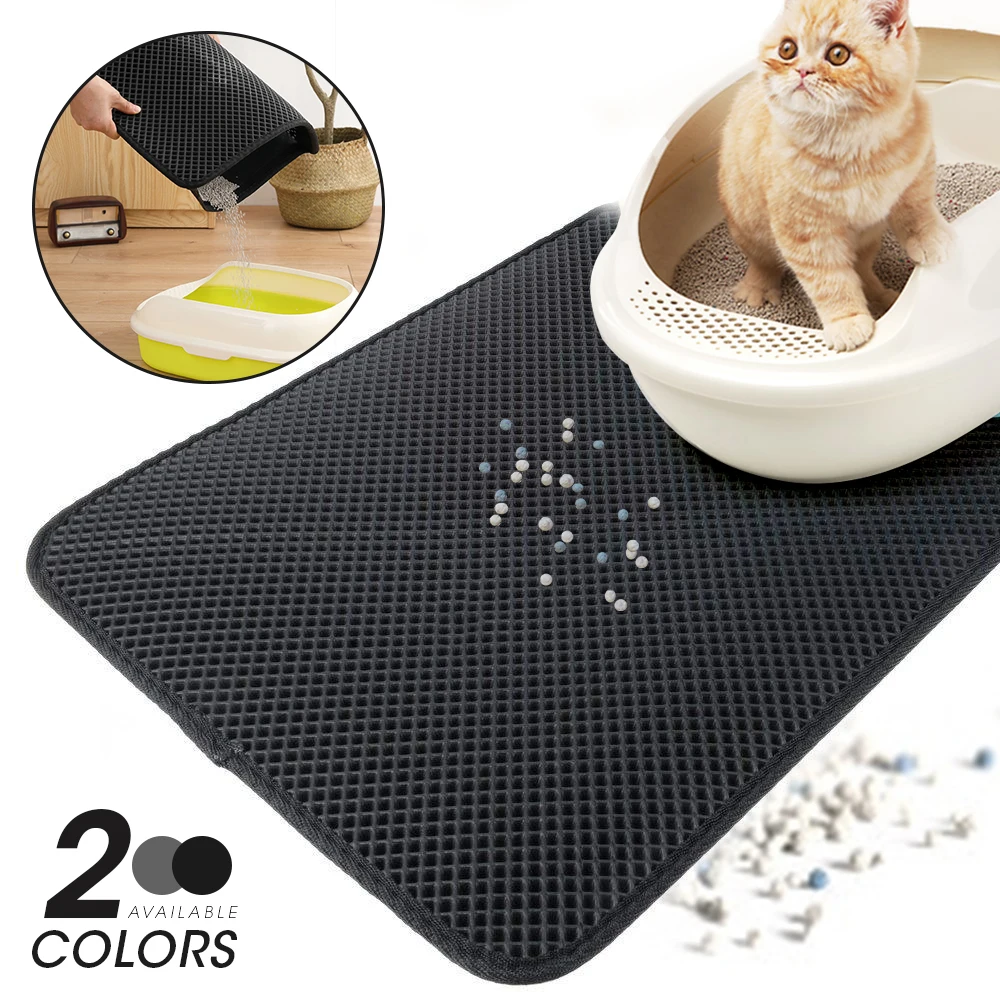 Двухслойный коврик для кошачьего туалета водонепроницаемый складной трапеция