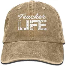 Учительская жизнь, унисекс, окрашенная в пряжу джинсовая кепка, регулируемая бейсболка