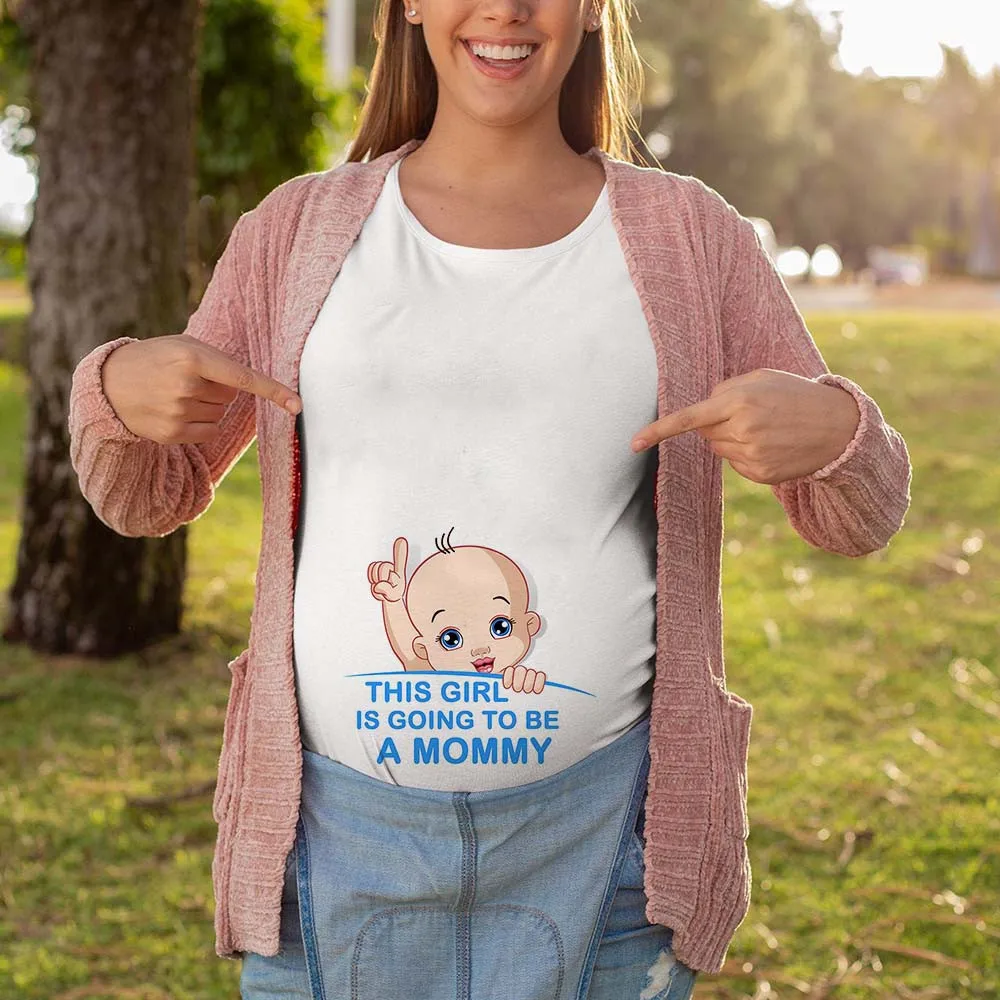 

This Girl Is Going To Be a Mommy Pregnant Women Maternity T-Shirt Tops Mama Clothes Women Funny Pattern Print Pregnancy T Shirt