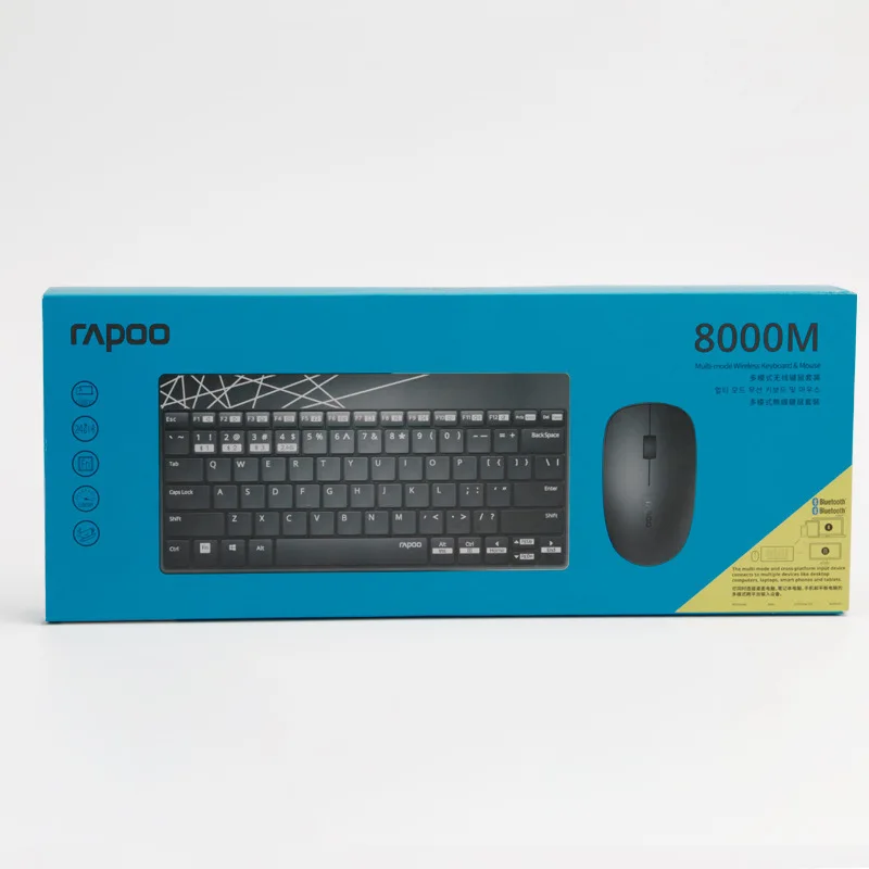 

Rapoo 8000M Wireless Bluetooth Set 4.0 Bluetooth Three-Mode Laptop Mobile Phone Tablet Computer Keyboard Mouse