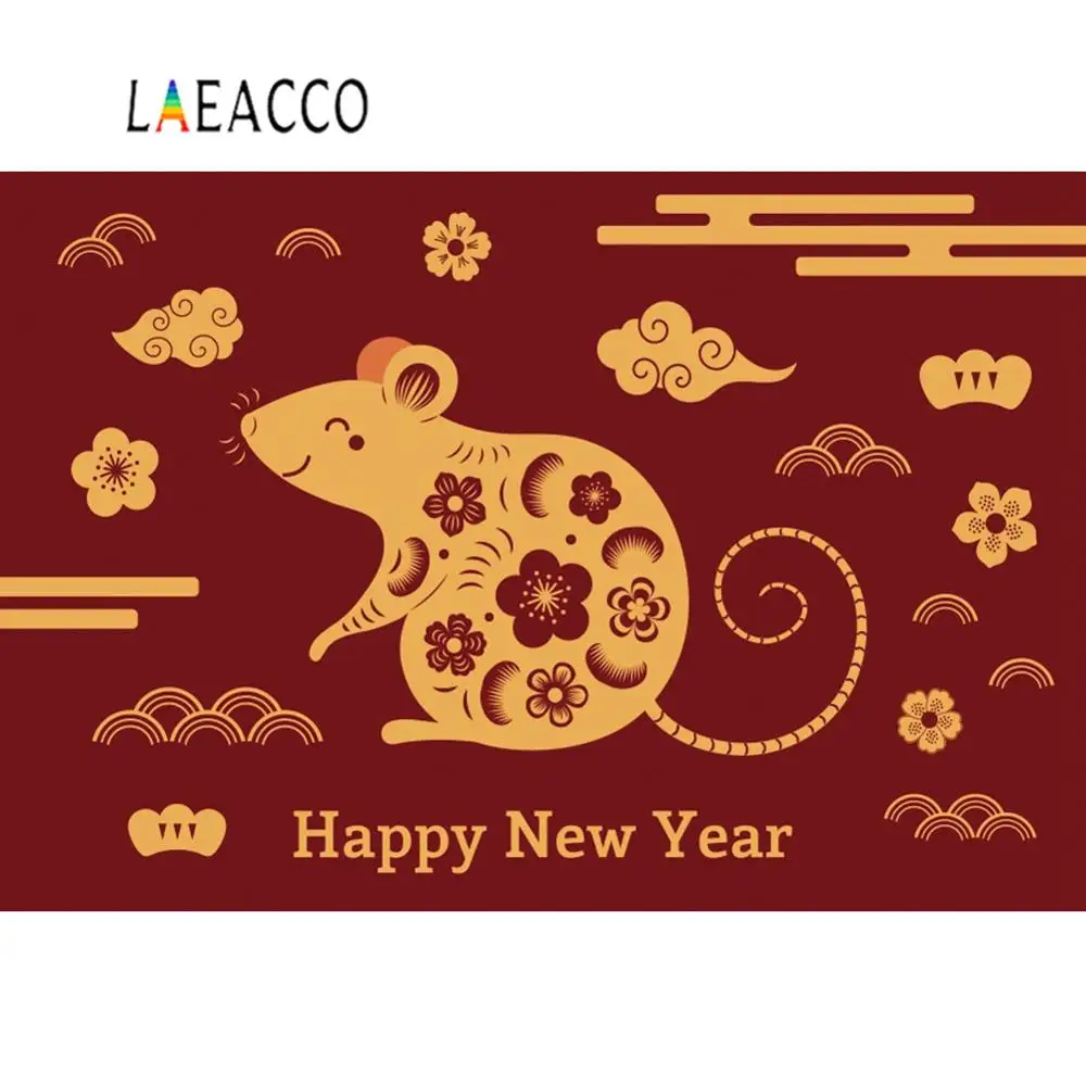 Laeacco Фото фоны с новым годом Крыса Мышь китайские весенние фестивали вечерние плакаты фото фон фотостудия