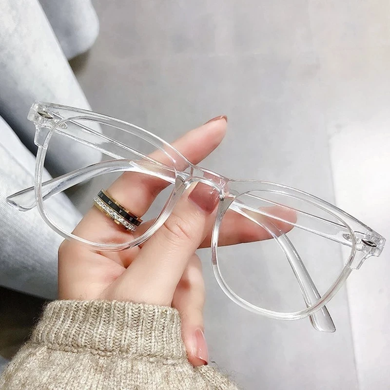 Women's Overlarge Flexible Silver Rivet Rx Myopia Nearsighted Glass 600 100 ~ 