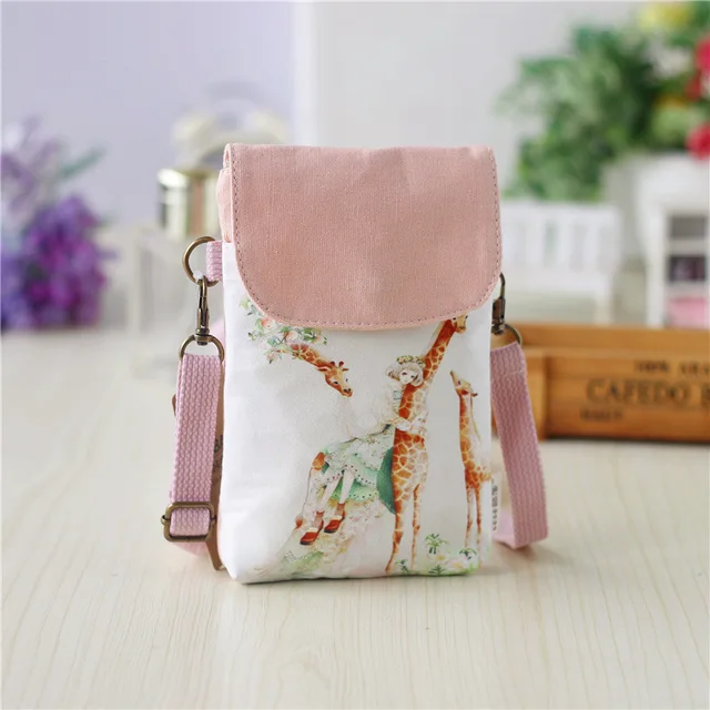 Women Leaf Large Screen Mobile Phone Bag  Capacity Canvas Messenger Bag Ladies Shoulder Bag 11