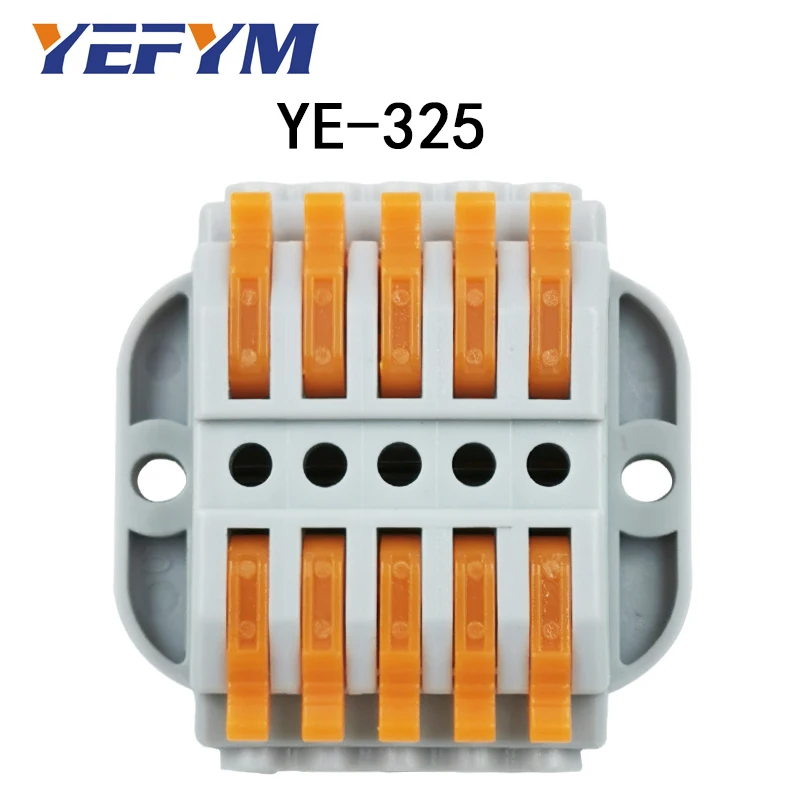 YE-325 30 шт./лот соединители для быстрых проводов Универсальные Компактные проводки электрические нажимные самоустанавливающиеся винтовые крепежные отверстия клеммы блок - Цвет: YE-325
