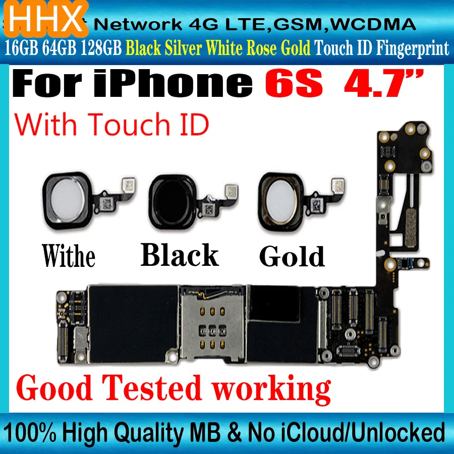 Оригинальная материнская плата 16 ГБ 64 128 для iPhone 6s 6S 4 7 дюйма с Touch ID системная