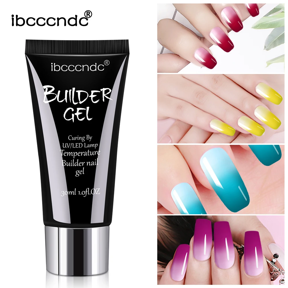 

30g Quick Building UV Gel Acrylic Polygel Nail Extension Gel Nail Tips Temperature Color Change UV Builder Nail Art Gel