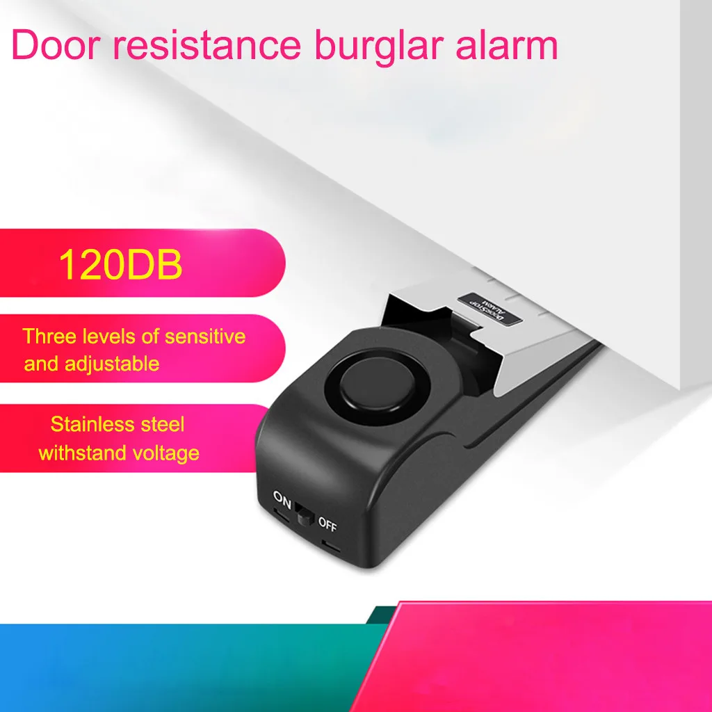 

2pc Home Security Wedge Door Stop Alarm System Device Intruder Alert Detection family tool door Stop Alarm по сигналу остановки