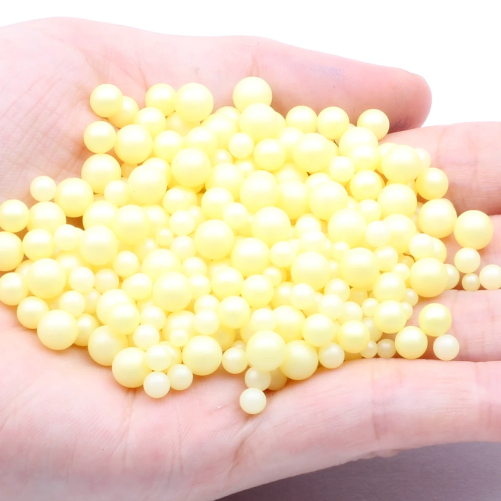 07 light yellow Смешанные размеры 3456 мм 100pca без круглое отверстие жемчуг много матовых цветов доступны Многоцелевой DIY украшения ремесла - Цвет: 07 light yellow