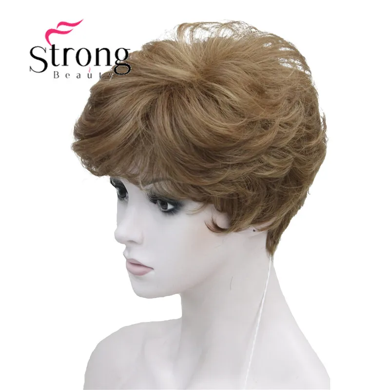12TT26 Brown mix StrongBeauty женский короткий синтетический парик из натуральных волос, светильник, парик из коричневых волос - Цвет: 12TT26 Brown mix
