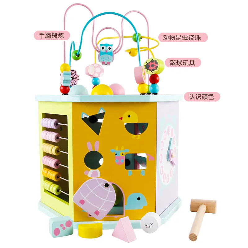 

Children Bead-stringing Toy Treasure Chest Educational Beaded Bracelet Building Blocks Boys And Girls Educational Toy Hexagonal