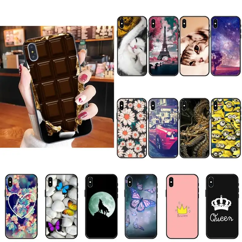 

Cute little Minions animal cat monkey butterfly queen queen text marble Phone Case for iPhone 6 7 8 x xr xs max plus