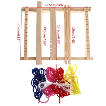 

Child DIY Wooden Handloom Developmental Toy Yarn Weaving Knitting Shuttle Loom Y4QA