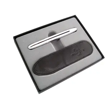 

Fisher Space Pen Bullet Pen-by astronaut, Chrome, with black leather Pen pencil case