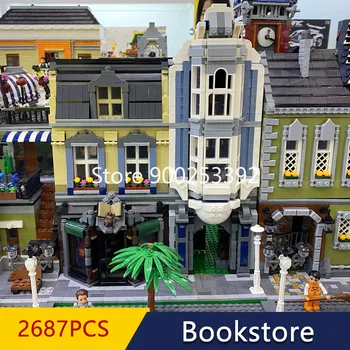 

In Stock Creator QL0925 MOC Building Blocks 2687pcs Street View Bricks Bookstore Toys 15041 15039 15011 15012 15037 15036 15009