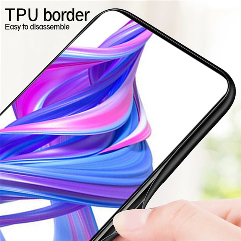 Жесткий чехол для huawei Honor 9X, Премиум чехол, роскошный градиентный стеклянный чехол, мягкая силиконовая рамка, бампер для Honor 9X Global чехол