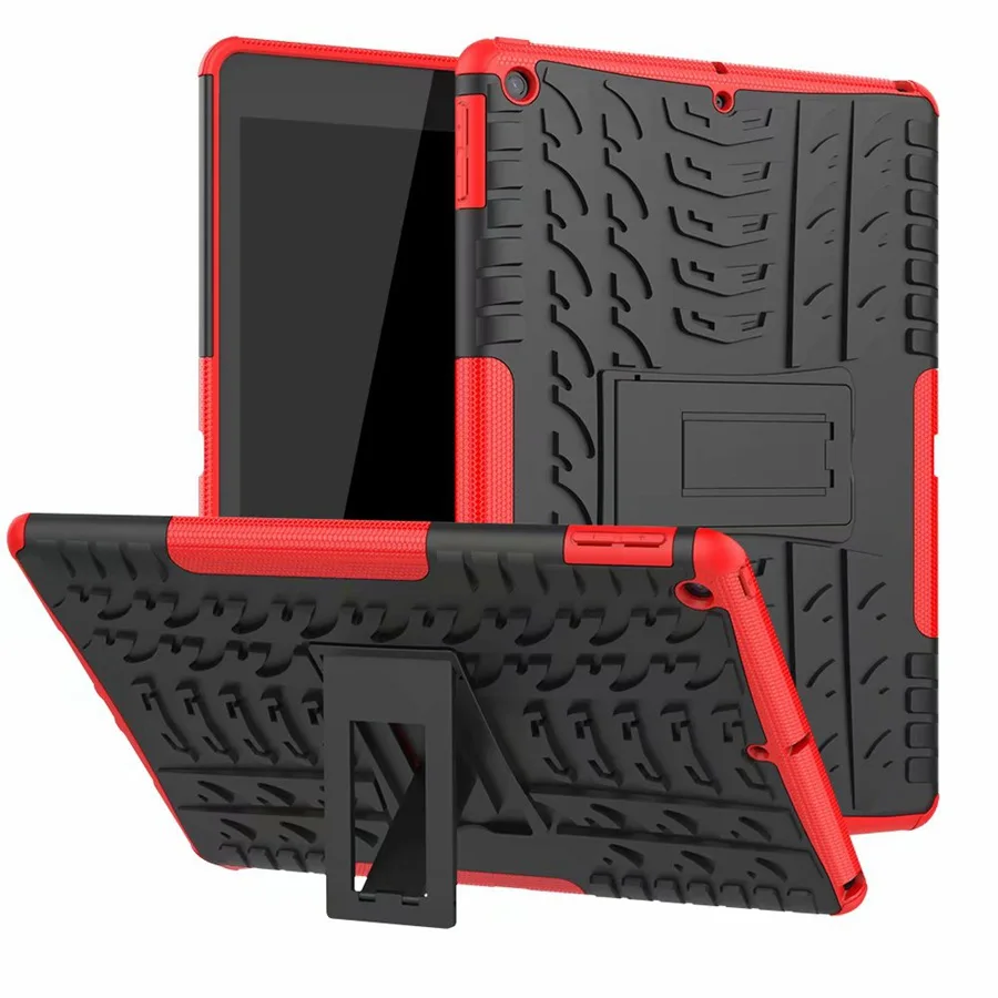 red Red Heavy Duty Rugged Armor Case For Apple ipad 10 2 2019 TPU PC Shockproof Cover For