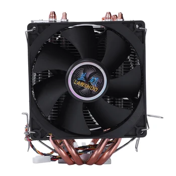 

LANSHUO 4 Heat Pipe 4 Wire Without Light Double Fan Cpu Fan Radiator Cooler Heat Sink For Lga 1155/1156/1366 Cooler Heat S