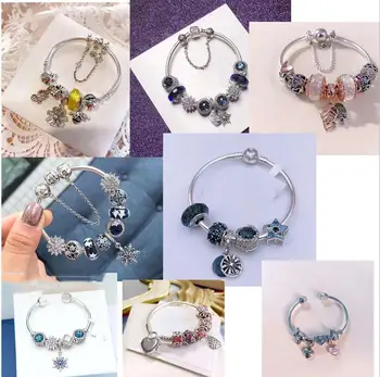 

100% 925 sterling silver bracelet set fits the original DIY bracelet