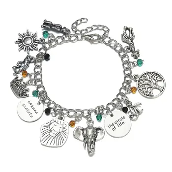 

Hakuna Matata Lion King Bracelet Cartoon Animal Simba Charm Bangle The Circle Of Life Jewelry Women Wristband Cosplay Costume