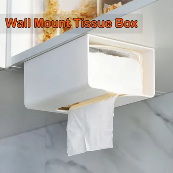 

Punch-free Toilet Tissue Tray paper holder Rack Roll Paper Box towel organizer wall-mounted Waterproof Bathroom