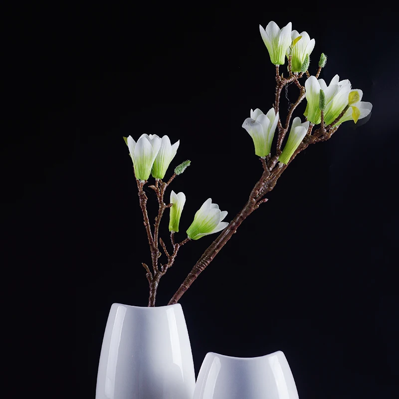 

Free shipping Imitation Julia Mulan, magnolia flower Pu hand feel artificial flower dry flower ornamental flower fashion