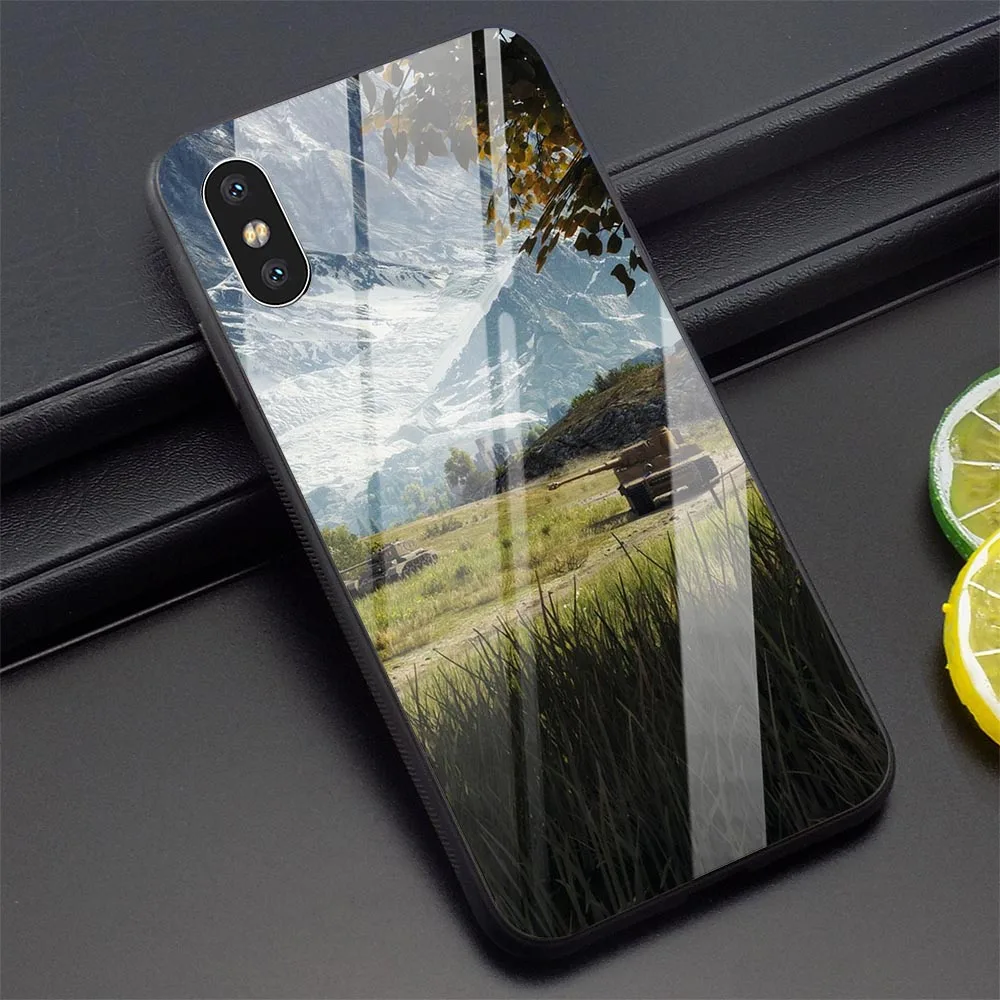 Чехол World of Tanks из закаленного стекла для iPhone 6 чехол 5 S 7 8/6 6S 8 Plus X XS XR Xs Max|Бамперы| |