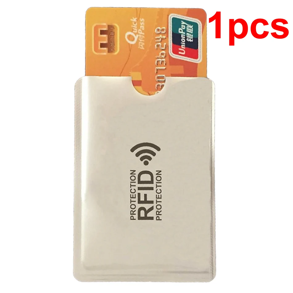 Анти Rfid кошелек Блокировка ридер замок банк держатель для карт Id банковский Чехол для карт металлический держатель для кредитных NFC алюминий 6*9,3 см - Цвет: 1pcs
