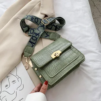 

Summer Wide Shoulder Bag New 2020 Fashion Shoulder Bag Female Wild Western Style Texture Shoulder Bag