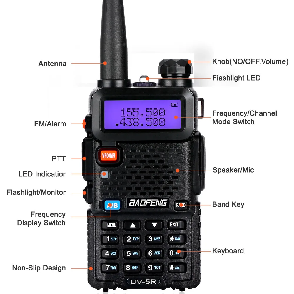 4 шт. Baofeng UV-5R рация 136-174 и 400-520 МГц UV5R 5 Вт FM трансивер УФ двухстороннее радио