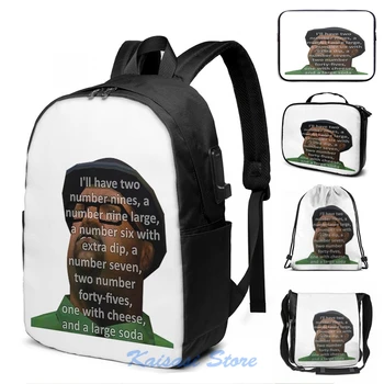 

Funny Graphic print Big Smoke (two number 9s) USB Charge Backpack men School bags Women bag Travel laptop bag