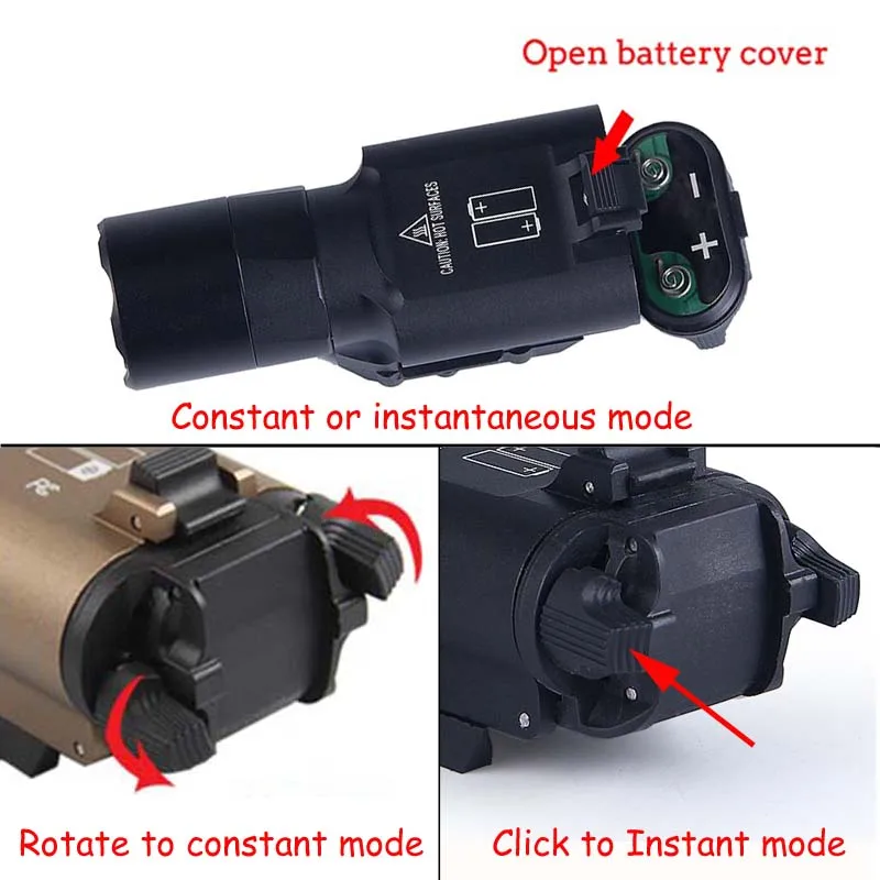 Tactical Weapon light X300UH-B X300U X300 Flashlight Pistol gun White LED Hunting Flashlight For 20mm Picatinny For 20mm Rails