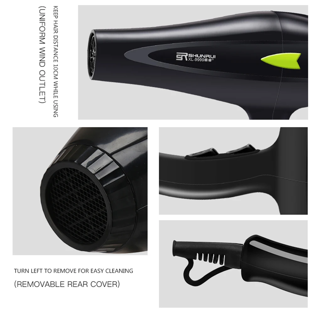 2020 Hair Dryer Powerful Professional Salon Negative Ion Blow Dryer Electric Hairdryer Hot Cold Wind With Air Collecting  Nozzle 5
