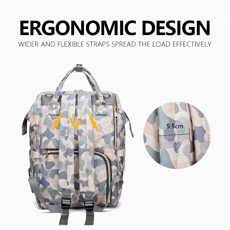 Lequeen Fashion Mummy Maternity Nappy Bag Large Capacity Nappy Bag Travel Backpack Nursing Bag for Baby Care Women's Fashion Bag