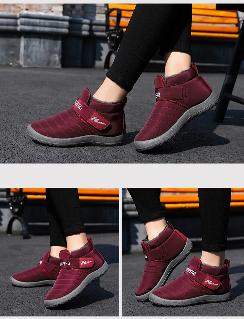 Promotion New Winter Women Shoes Snow Boots Unisex Fashion Plush Warm Waterproof Non-slip Booties Woman Low-cut Casual Shoes