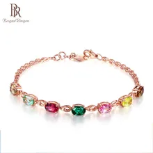 Bague Ringen, высокое качество, 7 цветов, турмалин, драгоценный камень, браслет для женщин, элегантный, нежный, серебряный, 925, ювелирные изделия для свадьбы, вечерние