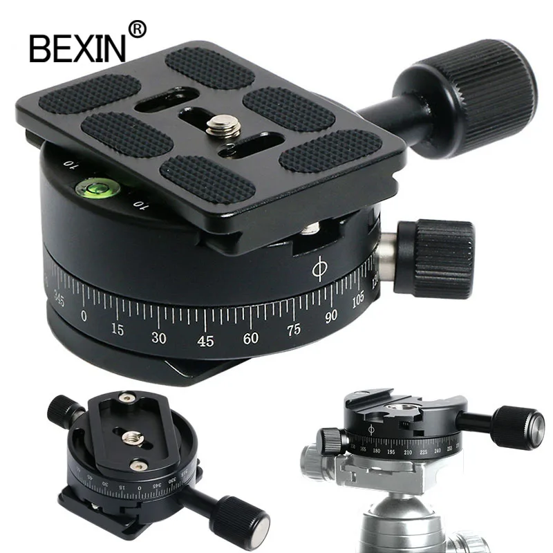 

TD 360 Degree Panoramic Panning Base Head Clamp 1/4 Quick Release Plate for Tripod DSLR Camera