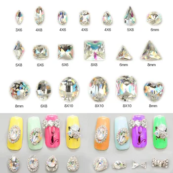 

BIG pack Shinny Nail Rhinestone K9 Laser Glass Rhinestone Nail Stickers Diamond Jewelry Manicure Jewelry Loose Diamond 1000pcs