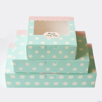 

50 Lage Kraft Paper cupcake craft box with pvc window, gift cardboard paper box for cakes,packaging for cookies pvc window box
