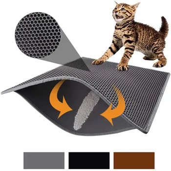 

Waterproof Pet Cat Litter Mat Double Layer Litter Cat Pads Trapping Pet Litter Box Mat Pet Products Bed For Cats House Clean