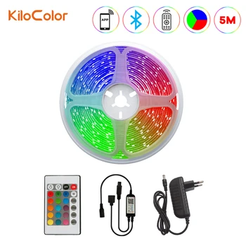 

Led Strip Light SMD 2835 Bluetooth Controller Diode Flexible Ribbon Waterproof 5M 24-Key IR Controller Mobile APP Control