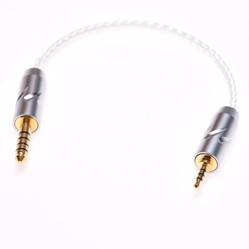 Clara Prata Chapeado Cabo 2.5 mm 4.4 mm a 4.4 mm Equilibrado Cabo de Áudio Compatível para Jaben Oriolus Ba300s Amp 10cm - Image 2