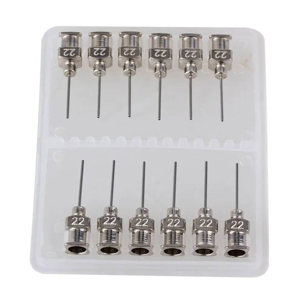 1/2 Inch Silver Stainless Steel 22Ga Connector Adhesive Glue Tip Dispensing Needles Pack of 12 | Инструменты