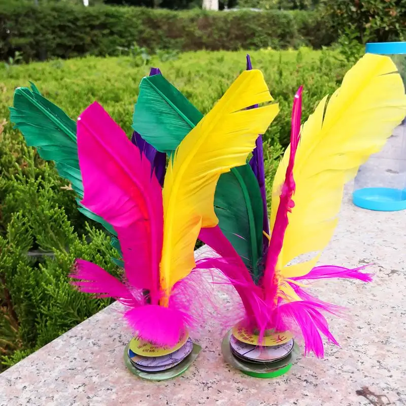 Colorful Feathers Kick Shuttlecock Chinese Jianzi Foot Sports Outdoor Toy Game 1PC