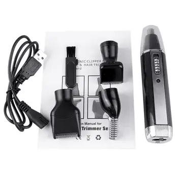 

4 In1 Men's Shaver Hair Cutter Clipper Rechargeable Beard Trimmer Electric Nose Ear Hair Trimmer Eyebrows Hair Sideburns