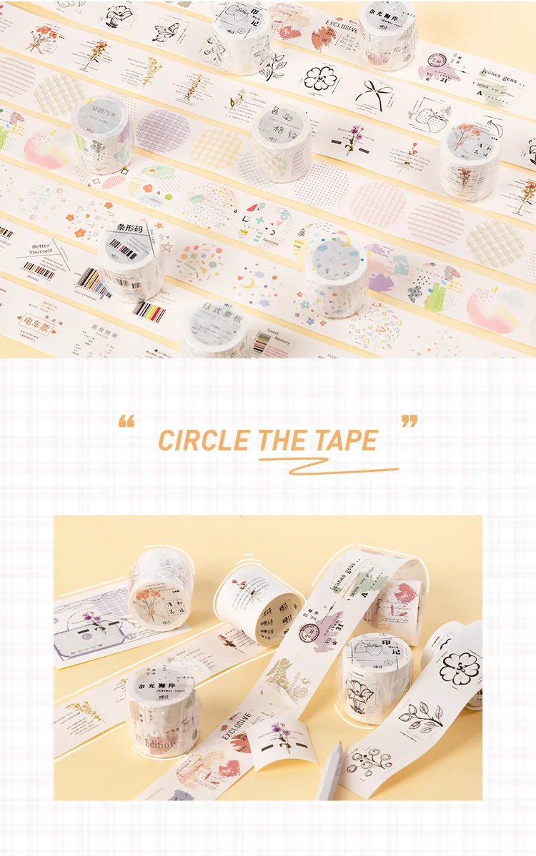 1 шт./лот клейкая лента из рисовой бумаги круг декоративный Клей Скрапбукинг DIY Бумага японские наклейки