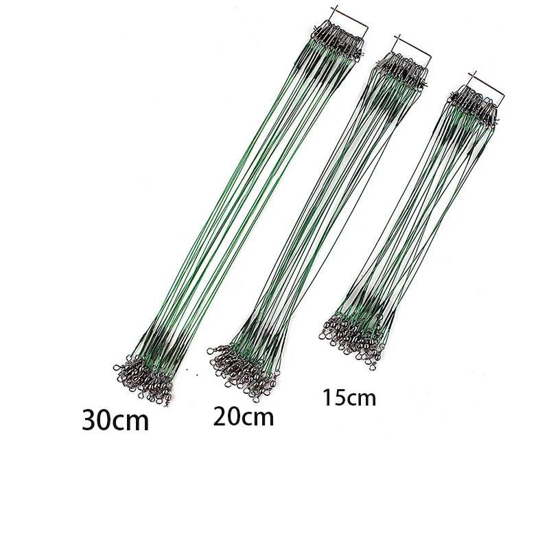 

20 Pcs Anti-bait Fishing Wire Stainless Steel Wire Leader Swivel Rigging Fish Accessories Leash Fishing Line Rig Fishing Tools