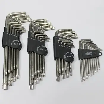 

9Pcs Torx L-shape Hex Wrench Durable Hex Key Allen Wrench Spanner Bicycle Repair Wrench Kit Hand Tools