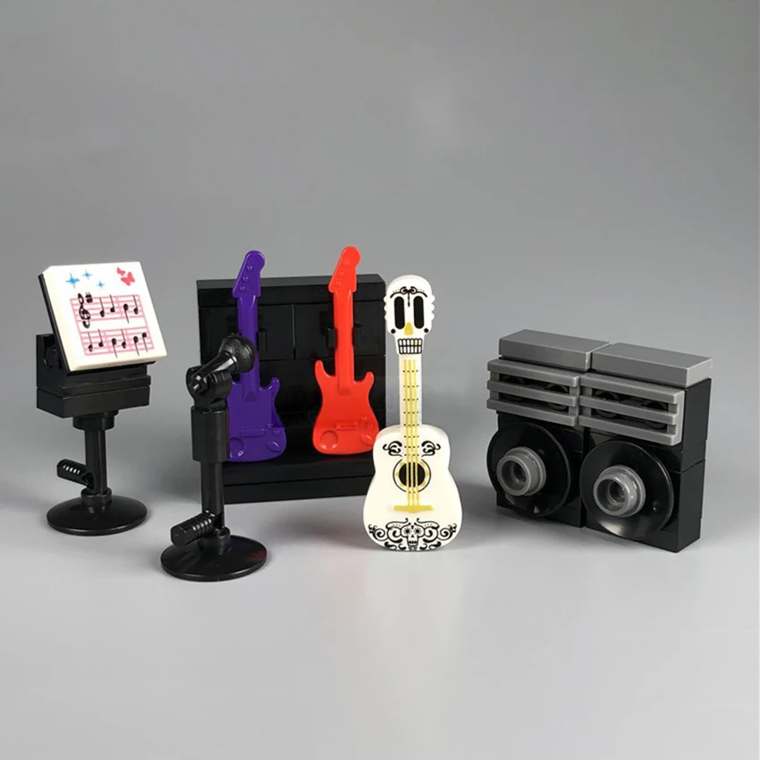 Legoinglys Musical instrument Combination Guitar Rock Building Blocks Set DIY Parts City Figure MOC Accessories Bricks Kit Toys (5)
