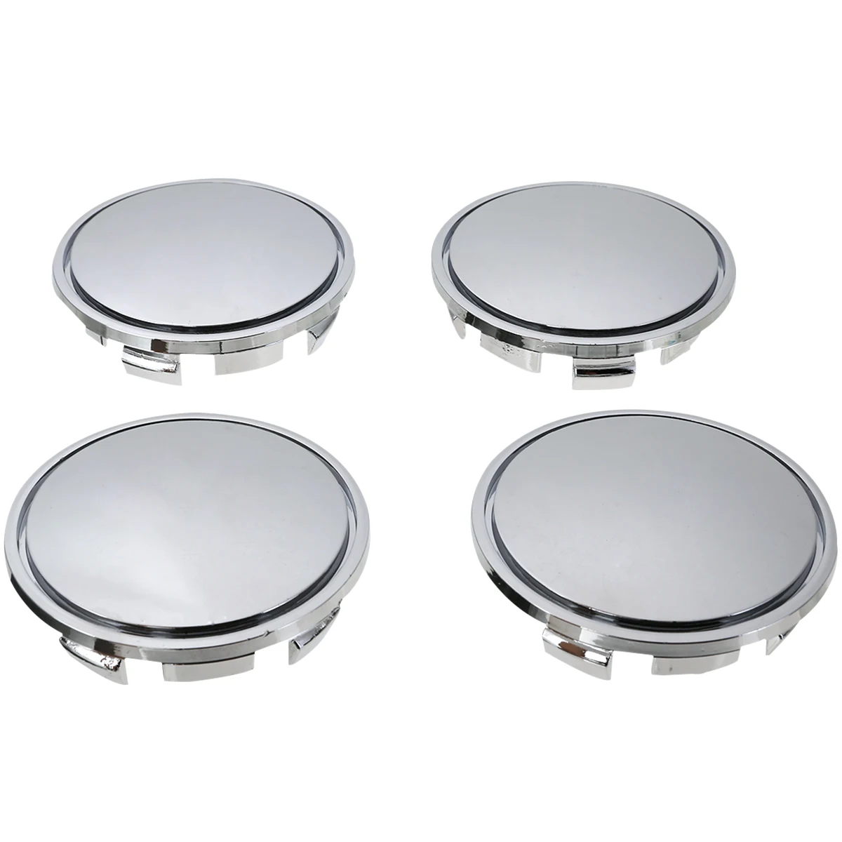 4pcs 65mm Silver Plastic Car Wheel Center Hub Cap Cover Accessories Moulding No Logo For Auto Suv